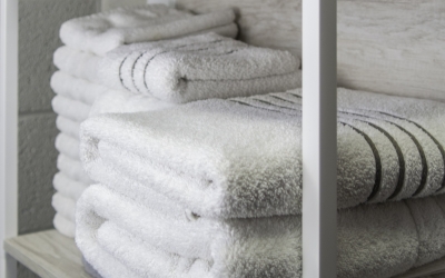 A stack of white folded towels